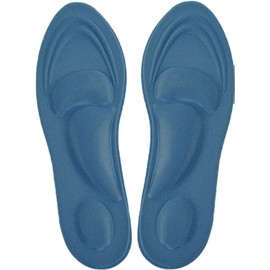 Generic Men's Insoles (2 Pairs), 4D Breathable Foam, Arch Support, Blue, 40-45