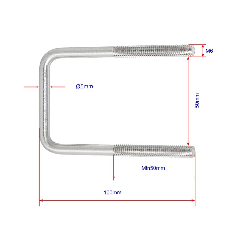 Aopin Square U Bolt 1.97" (50mm) Inside Width U Type