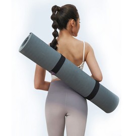 Yoga Mat Strap, Adjustable Polyester Cotton Carrier for Yoga Mat, Strong and Study Yoga Mat Harness Strap Sling, Pilates or Exercise Mat Strap (Black)