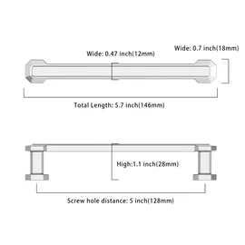 Asidrama 10 Pack 5 Inch(128mm) Polished Chrome Kitchen Cabinet Handles, Cabinet Pulls Kitchen Cabinet Hardware for Cupboard Drawer Pulls
