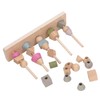 Stack Matching Set Educational Wood with 10 Cards Geometric Shape