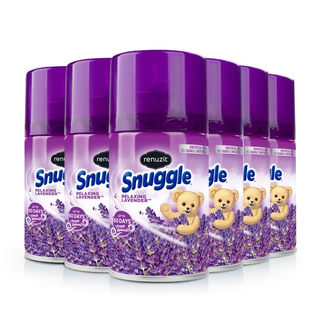 Renuzit Snuggle Automatic Air Freshener Universal Refill, Relaxing Lavender, 6Count