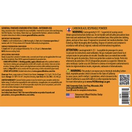 General Finishes Enduro RTM Water Based Wood Stain, 1 Quart, Strong Black