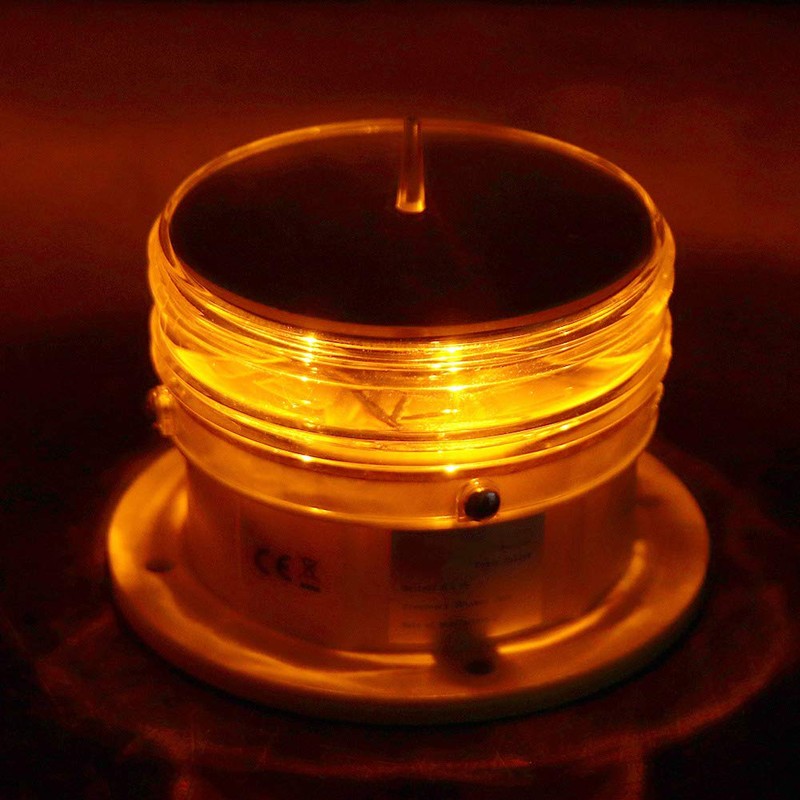 AYNEFY Ship Beacon Light，Boat Flashing Light Solar Power Sidelight IP68