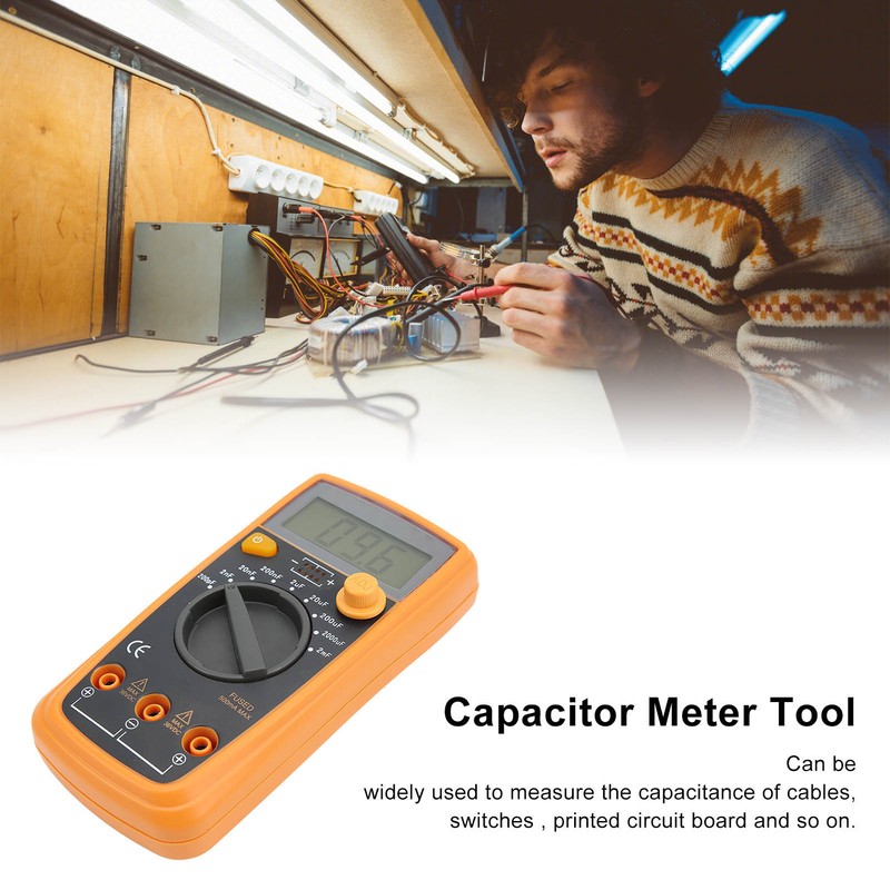 Capacitor Meter Digital Capacitance Tester High Accuracy Test Tool for