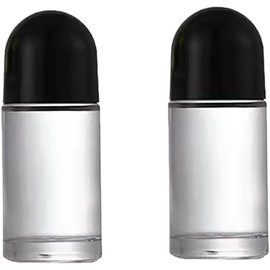2Pcs 50ml Clear Glass Roll on Bottles Empty Roller Bottles Refillable Rollerball Bottles Essential Oil Bottles for Cosmetics Roller Bottles Refillable Containers Accessories（Black 10.5*4.1cm)