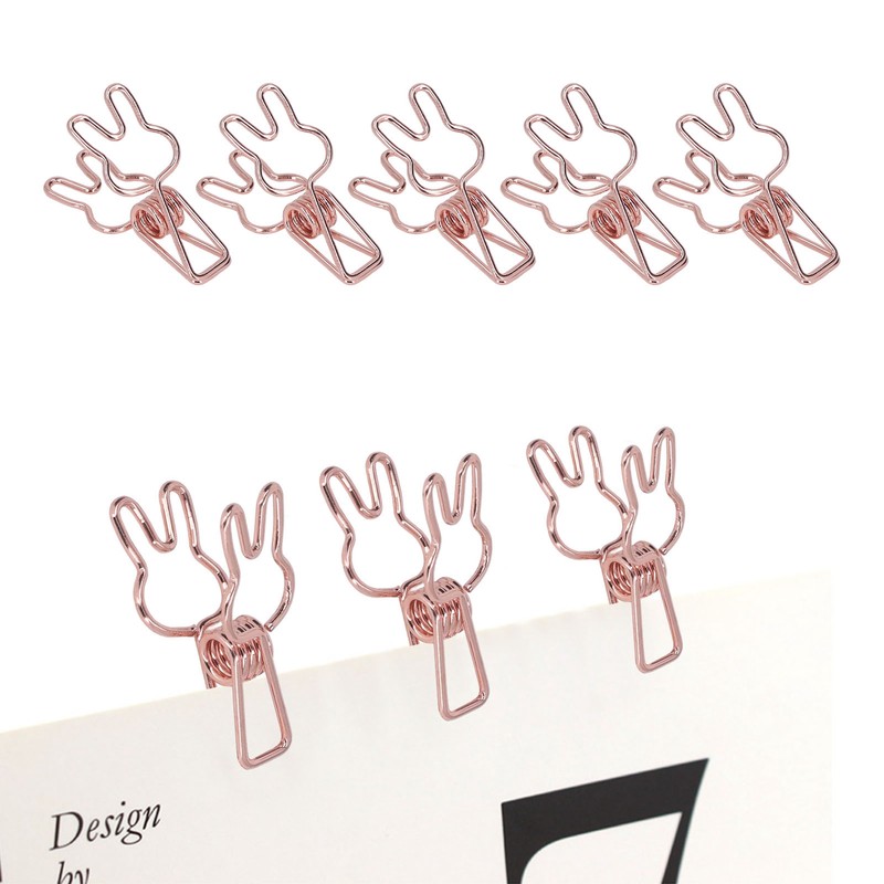 100Pcs Bunny Binder Clips Hollow Out Cute Strong Clamping Durable