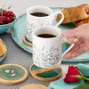 Round Ocean Wave Epoxy Resin and Bamboo Coaster Drink Mat