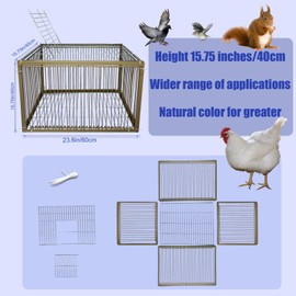 15" H Chicken Pigeon Trap Cage Birdcage Small Animal Trap Cage with Escape-Proof Design for Bird Turkey Duck Dove (23.6" L x 15.7" W x 15.7" H)