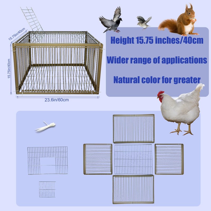 15" H Chicken Pigeon Trap Cage Birdcage Small Animal Trap