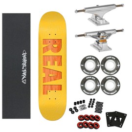 Real Skateboard Complete Bold Team Yellow 8.06" Independent Trucks, Soft Wheels