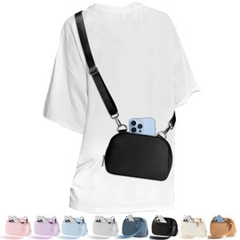 MAXTOP Small Black Crossbody Bags for Women Men Cell Phone Belt Bag Purse Fanny Pack with Adjustable Strap Sling Bag for Traveling Casual Festival Gifts