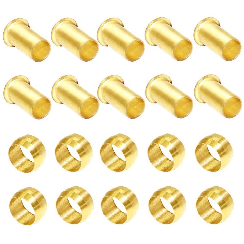 Beduan Brass Compression Fitting, 6mm OD 5mm ID Compression Sleeve