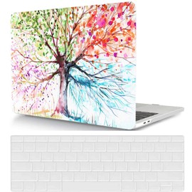 Laptop Hard Shell Case Compatible with MacBook Air 13.6 inch 2022 Release Model A2681 M2, Plastic Protective Beautifully Designed Hard Shell Case Cover & Keyboard Cover, Colorful Tree