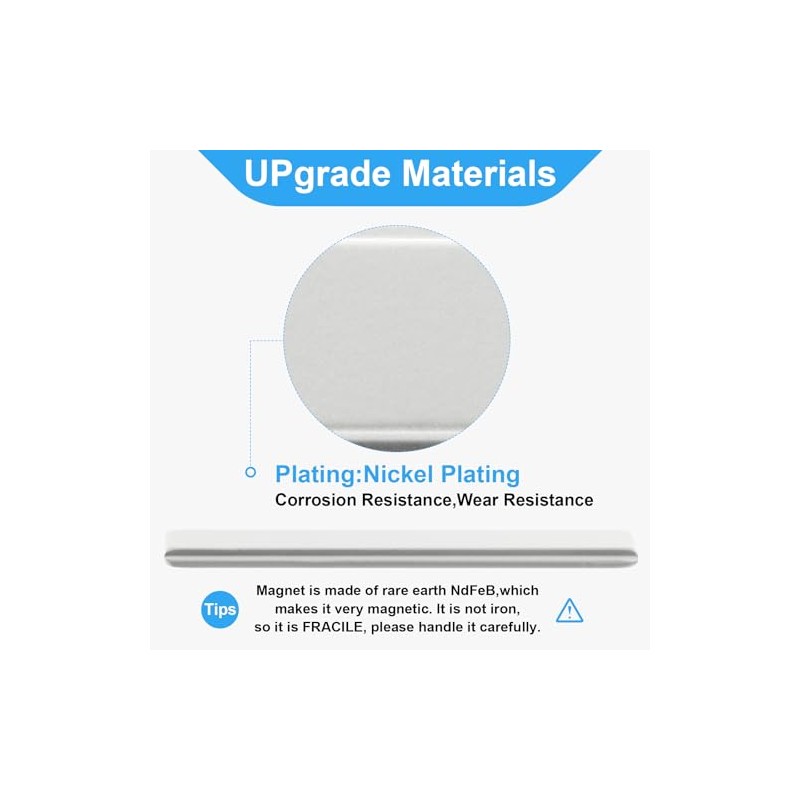 Shower Door Magnet, Neodymium Magnet, 3" Long Glass Shower Door