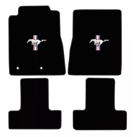 Auto Custom Carpets Inc. New! 2010-2014 Ford Mustang CARPET Black Floor Mats w/ Embroidered Pony Logo 4pc - COUPE