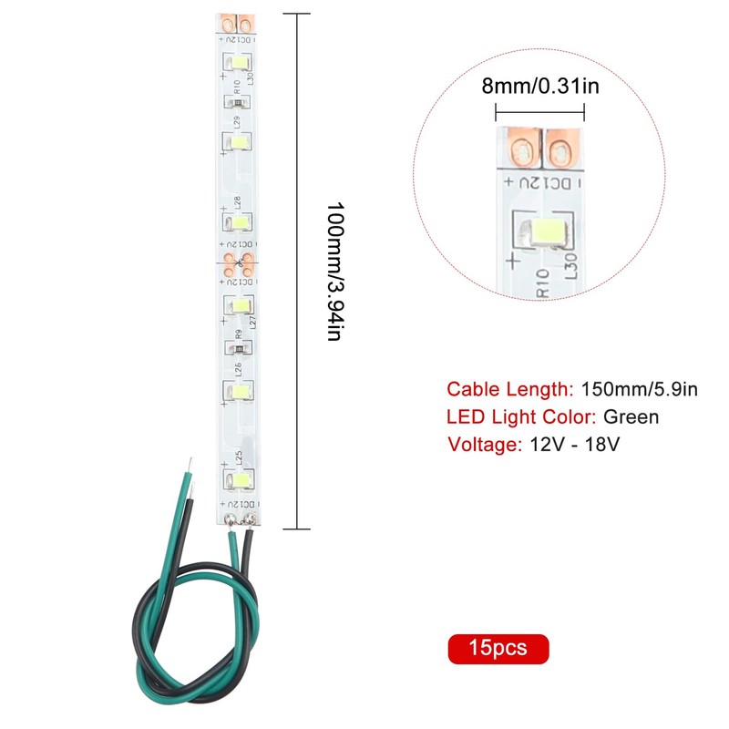 YIXISI 15 PCS 100mm Prewired Strip LED Light, 12V -