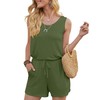 DouBCQ Womens Summer Casual Sleeveless Loose Jumpsuits Romper with Pockets