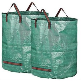 Lichi 120L X 2 Garden Waste Bags Heavy Duty with Handles, Reusable Waterproof High Capacity Garden Sacks, Grass Cutting Bags Leaf Bags