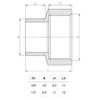 Pipe Connection Reduction Fittings Chrome Female x Male 1/2" x