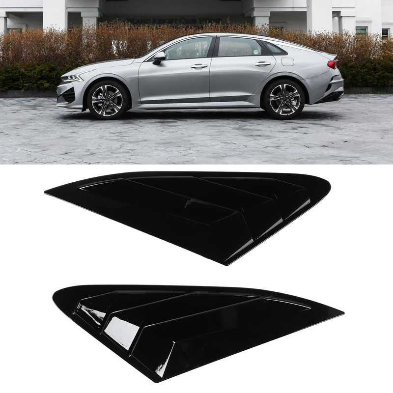 2PCS Rear Side Window Louver Gloss Black Sporty Look Scratch