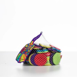 Rainbow Foil Wrapped Milk Chocolate Coins 1 LB - Gift of One Bulk Bag By Lyza's Sweets & Treats