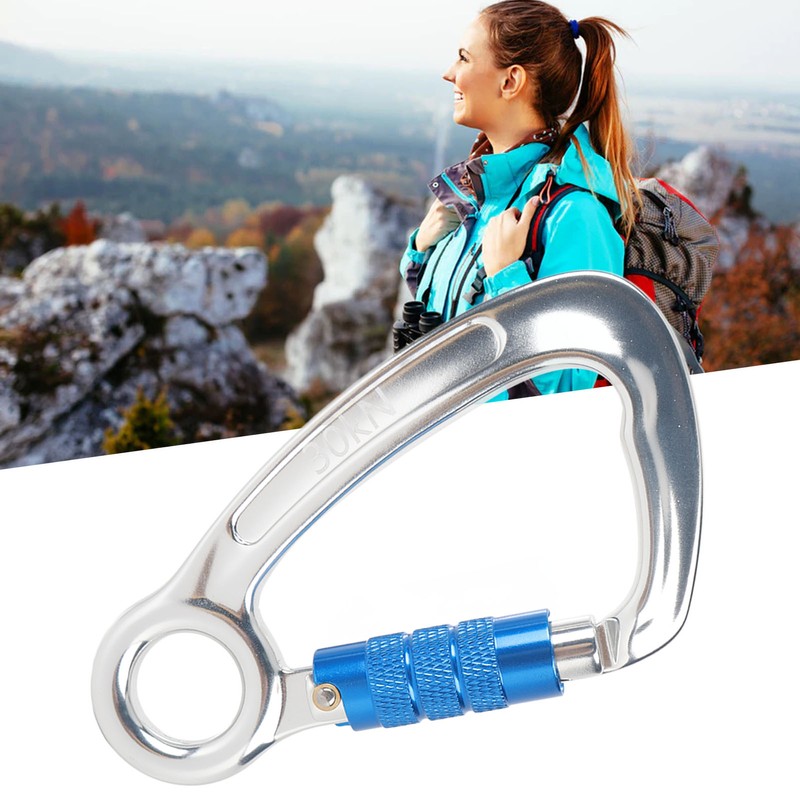 Climbing Carabiner Auto Lock Safe Large Opening 30KN Captive Eye