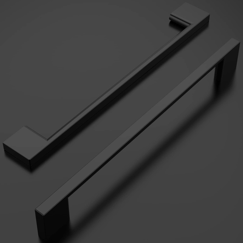 Amerdeco 10 Pack Matte Black Cabinet Pulls 7.5 Inch(192MM) Hole