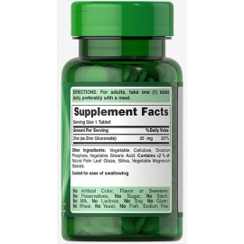 Gluconato de zinc 25 mg 100 comprimidos apoyar el sistema inmunológico Puritans Pride