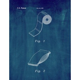 Multi-ply Toilet Paper Patent Print Midnight Blue (24" x 36") M15161