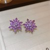 Crystal Flower Burst Stud Earrings - Elegant Hypoallergenic Large Big