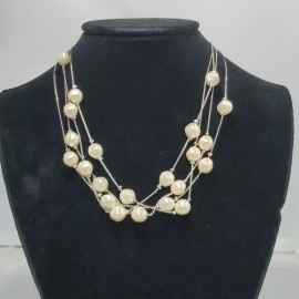 Bonworth pearl silver chain necklace earring set NWT