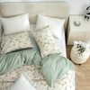 Floral Duvet Cover King, 100% Soft Microfiber Chic Floral Bedding