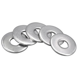 M5-M12 Penny Steel Washers Multipack Standard Round Flat Repair Washer Large Metal Washers for Screws & Bolts (201 Stainless Steel, M5 x 25mm - 10pcs)