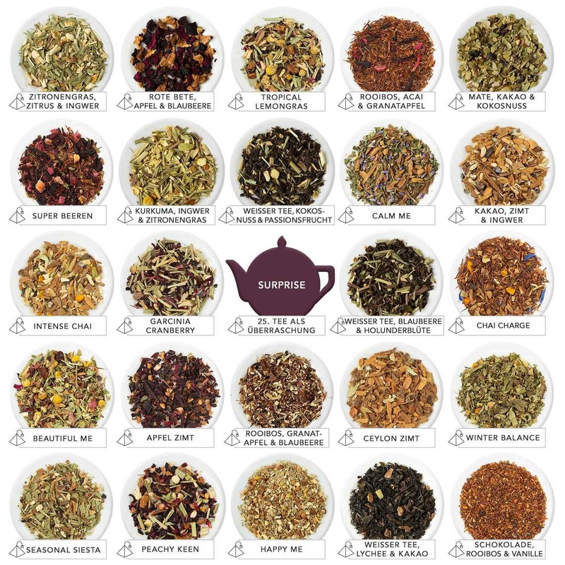 ETS Premium Tea Advent Calendar with Bow "Red Christmas", 25