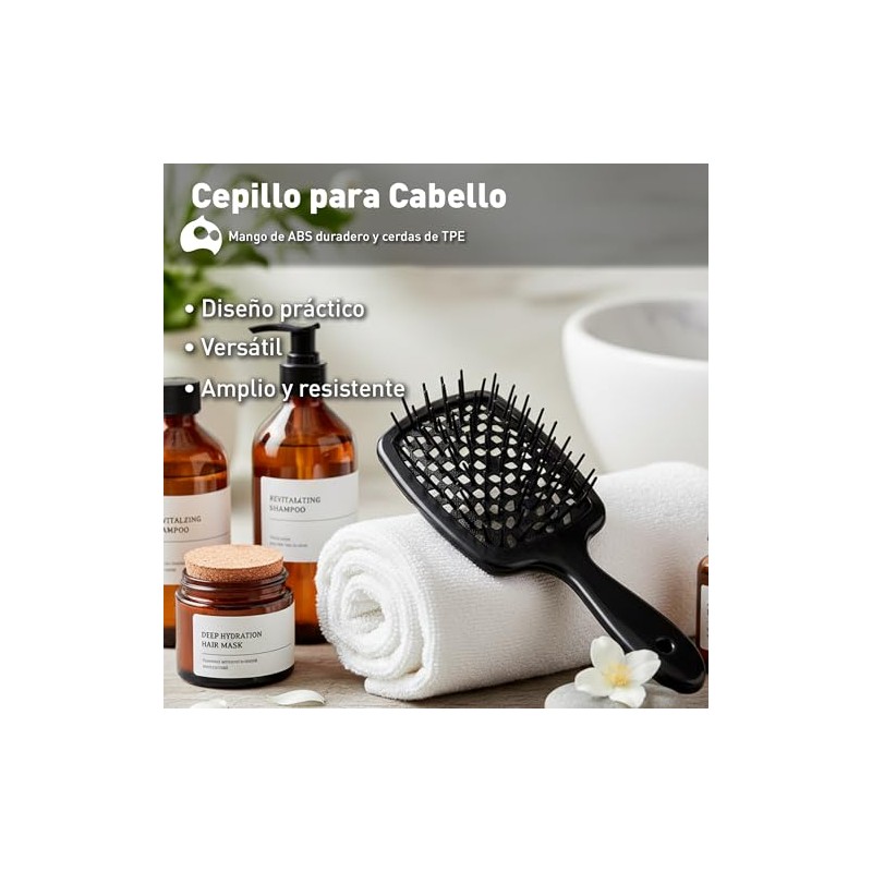 Bluelander Cepillo para Cabello Antinudos con Mango Ergonómico, Cepillado Sin