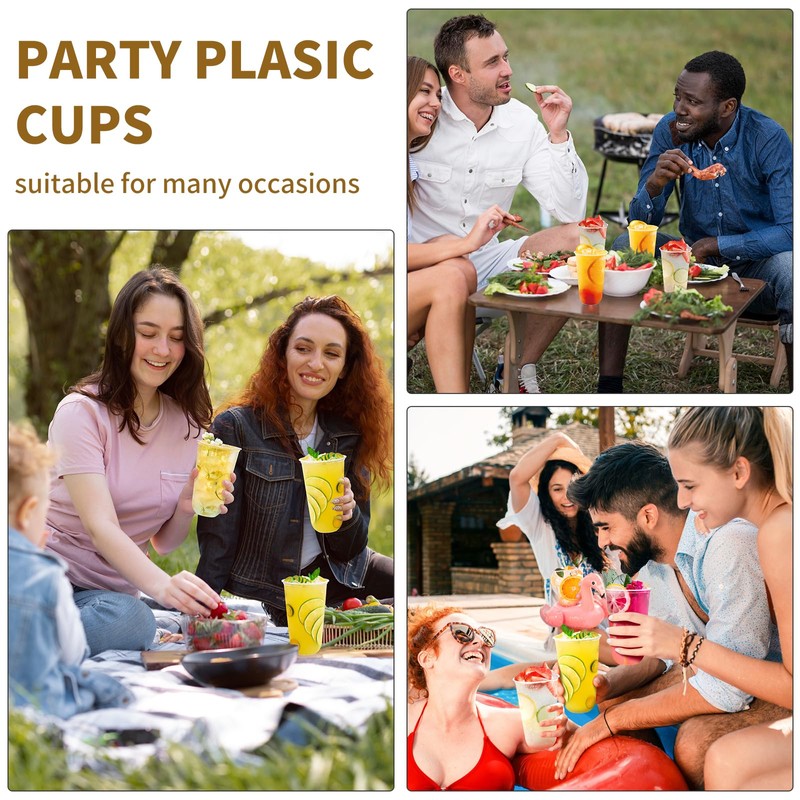 KesaPlan 100 Pcs 20 oz Clear Plastic Cups, Disposable Stemless