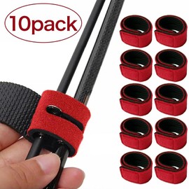 L-park Rod Belt, Fishing Rod Band, Fishing Protection Belt, Knot Band [Select 10/5/Color/Size] (10 Red)