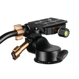 Soonpho Q-08S Heavy Duty Video Camera Tripod Fluid Head Swivel Head with Extended Handle, Tripod Head with 1/4 Inch Screw Slide Plate 360 Degree Rotatable for DSLR, Camcorder, Monopod