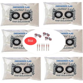 Checkered Flag Tire Balance Beads Set of 6-8oz Bags, Tire Beads for Semi Trucks Off Road 4x4 Vehicles Trailer Wheels