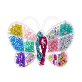 GLOREX 6 1630 333 Pearl Jewellery Set, 510 Pieces, in Butterfly Storage Box, Assorted Colours, Ideal for Designing Jewellery, Bracelets, Necklaces, Accessories and Decoration