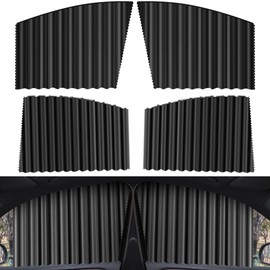 Yuragim Sun Protection Car Magnetic Sun Protection Side Window, Pack of 4 Universal Window Curtain Magnetic, Sun Protection Car Children, Privacy Screen, Car Window Blackout, UV Protection, Heat