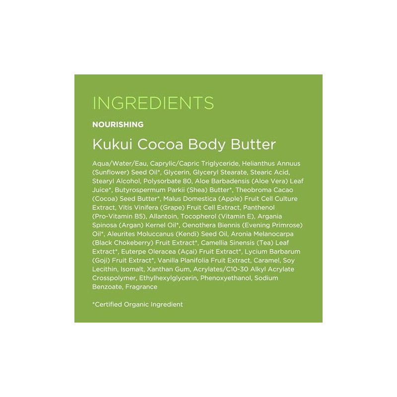 Andalou Naturals Kukui - Manteca corporal nutritiva de cacao, 8