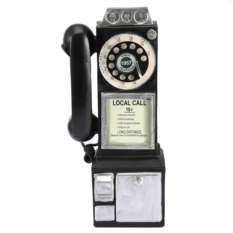 Retro European Style Telephone Model Decor Home Resin Craft Window