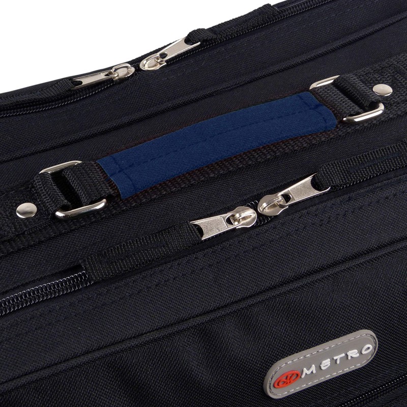 Metrolite Canvas Flight Travel Overnight Weekend Bag Cabin Approved -Black/Navy