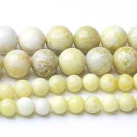 Cream Green Stone Beads Gemstone Round Crystal Energy Jade Beads Stone Beads for Jewelry Making DIY Bracelet Necklace Jewelry Making 1 Strand 15.5inch 35PCS 10MM