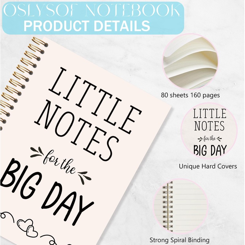 OSLYSOF Wedding Planning Spiral Notebook, Marriage Journal for Couples, Engagement