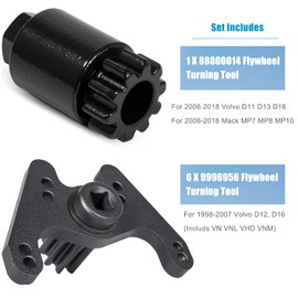 Camoo Engine Barring Flywheel Turning Tool Kit for Volvo Mack 1998-2018 D11 D12 D13 D16 MP7 MP8 MP10 Replace 88800014 9996956 VN VNL VNM VHD