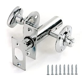 TERF® Heavy Duty Polished Chrome 60mm Thumb Turn Security Bolt Door Lock and Emergency Coin Release Thumb-Turn Privacy Door Lock with Fixing Screws for Toilet Bathroom - Pack of 1