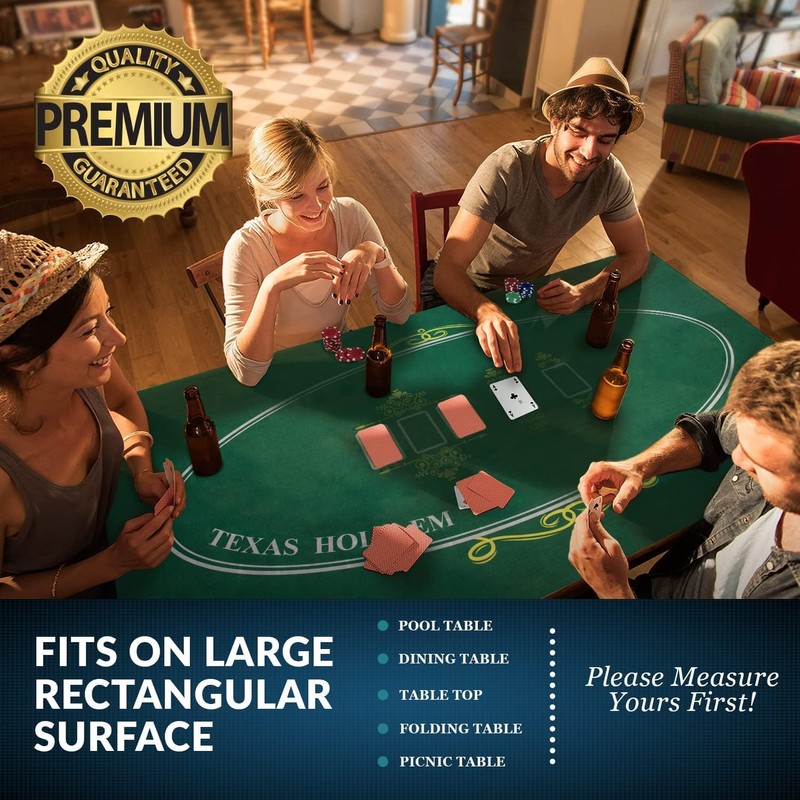 Poker Mat 36 x 72 inches with Storage Case, Double-Sided